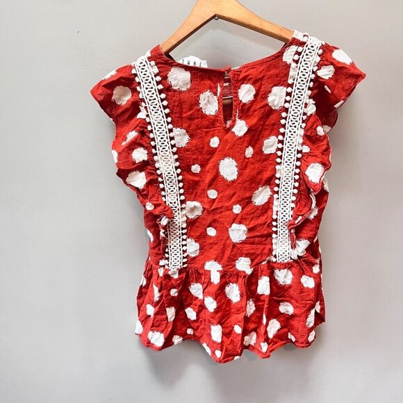 THML Orange and White‎ Ruffle Sleeveless Blouse- Size M - Picture 5 of 5